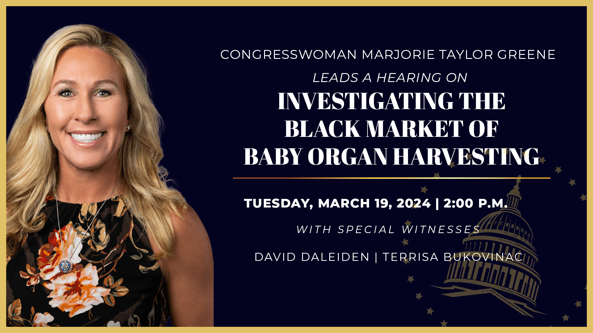 Hearing on the Black Market of Baby Organ Harvesting