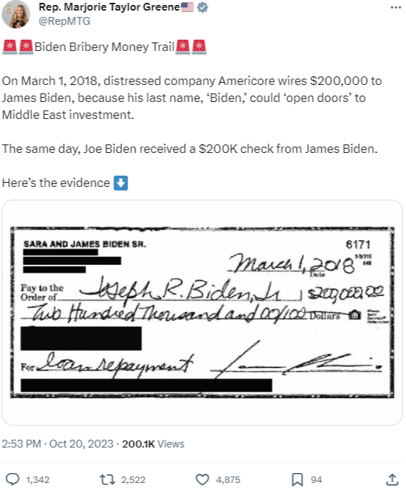 Biden Bribery Photo