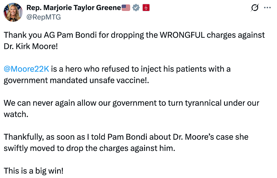 Tweet from Congresswoman Marjorie Taylor Greene