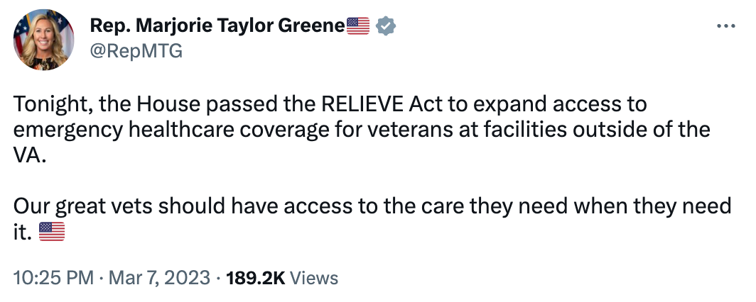 All Veterans should have access to the healthcare they need when they need it