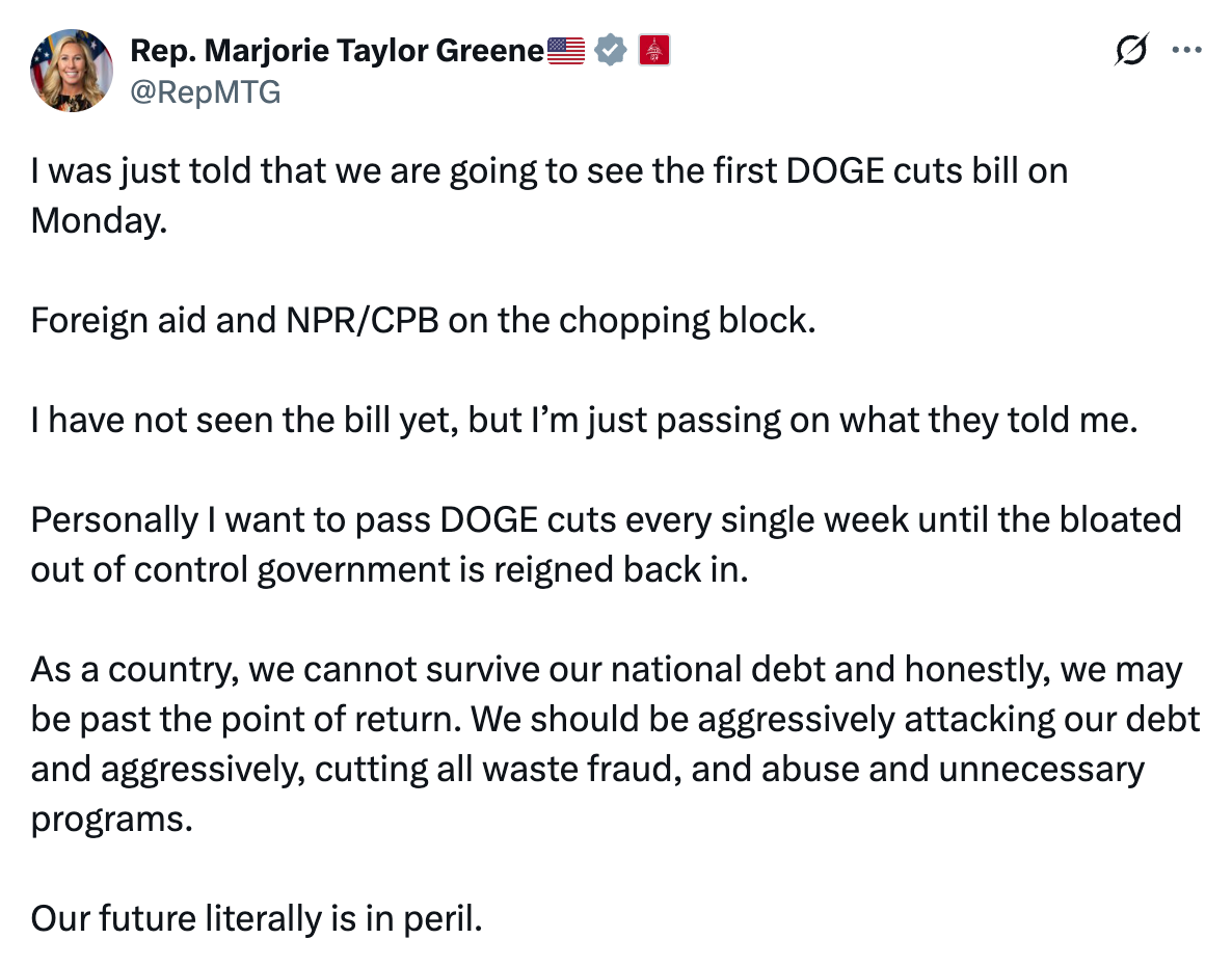 DOGE Cuts Tweet