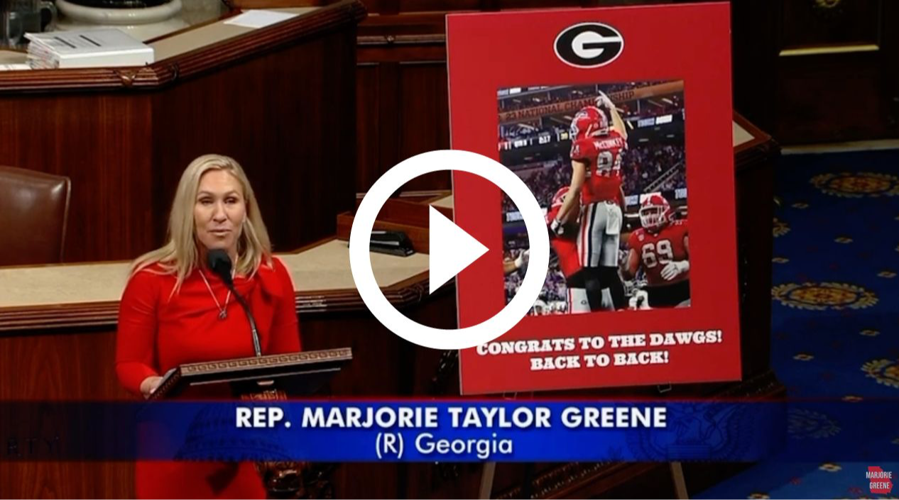Rep. MTG delivers a floor address congratulating the Georgia Bulldogs on their National Championship victory.
