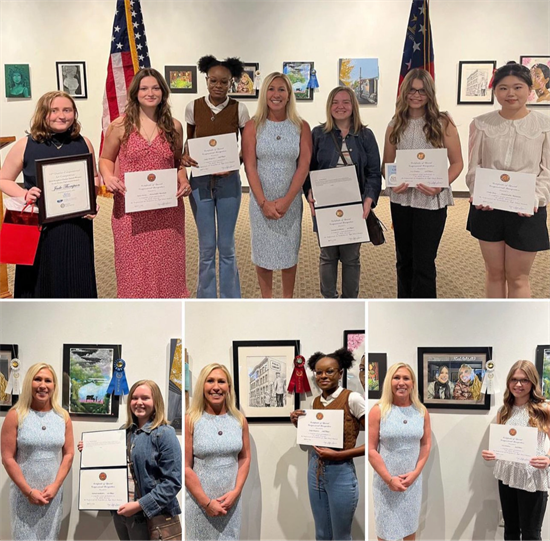 Rep. MTG joins local high school artists for the Congressional Art Competition Reception in Rockmart, GA